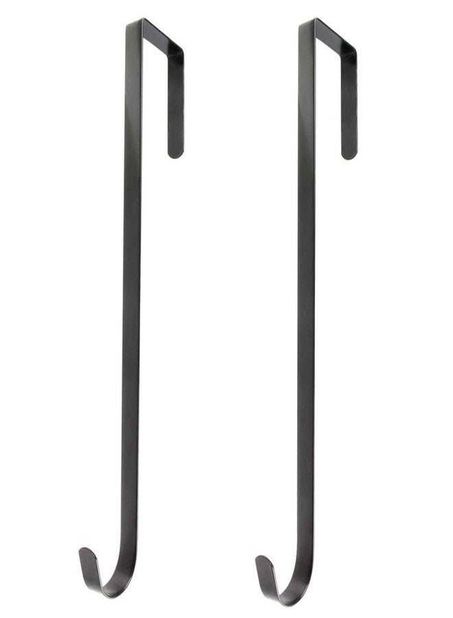 Norgail 12 Inch Christmas Wreath Hanger Hooks Over Door Metal Hooks Practical Clothes Towel Hanger Hooks for Christmas Front Door Decorations Pack of 2 - Image 1
